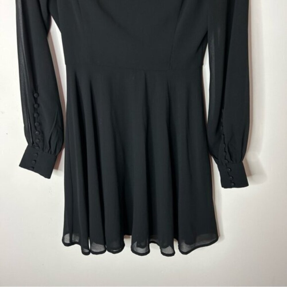 LULUS Women’s Mini Dress Black XS Long Sleeve Whimsigoth business casual formal - Picture 7 of 16